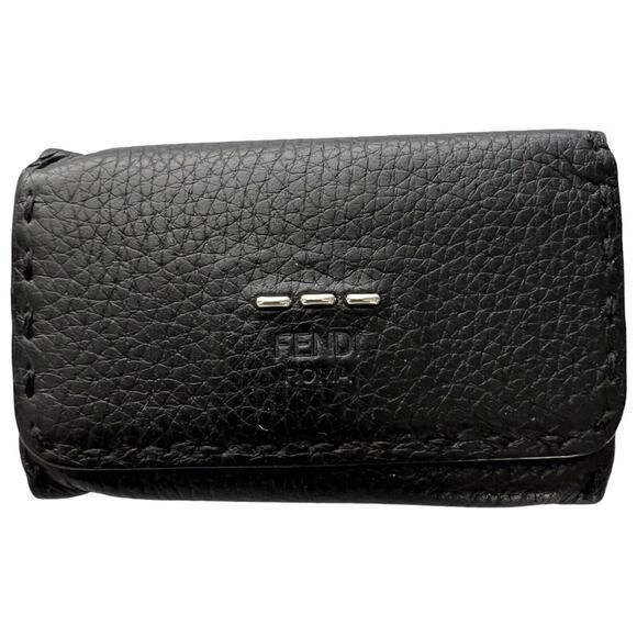 Fendi Key Ring Black Leather Holder - Picture 1 of 9